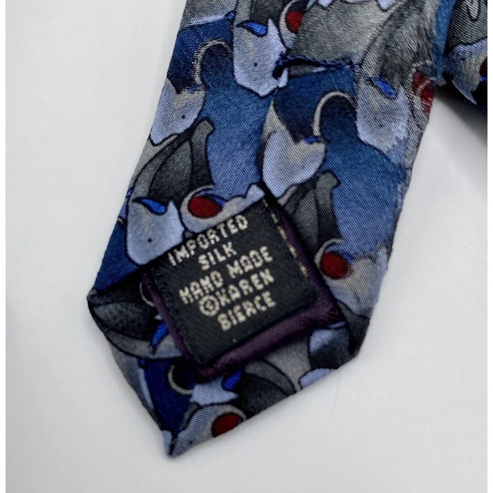 Nature Conservancy Men's Silk Necktie Tie Karen Bierce 57" Elephants Wildlife - Picture 4 of 6